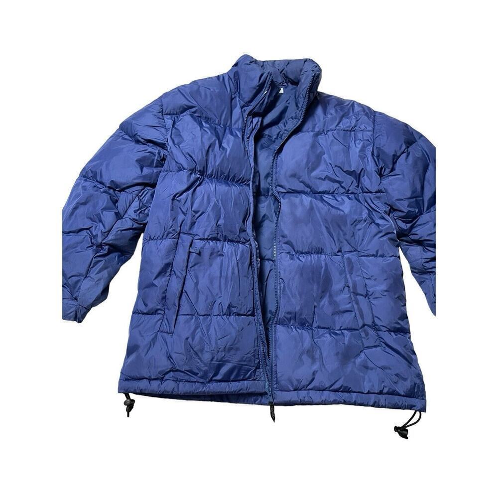 Old Navy Mens Puffer Jacket M Blue Down Feathers Full Zip